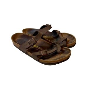 Birkenstock Mayari Brown Oiled Leather Toe Loop Sandals Unisex EU 40 US M7 W9